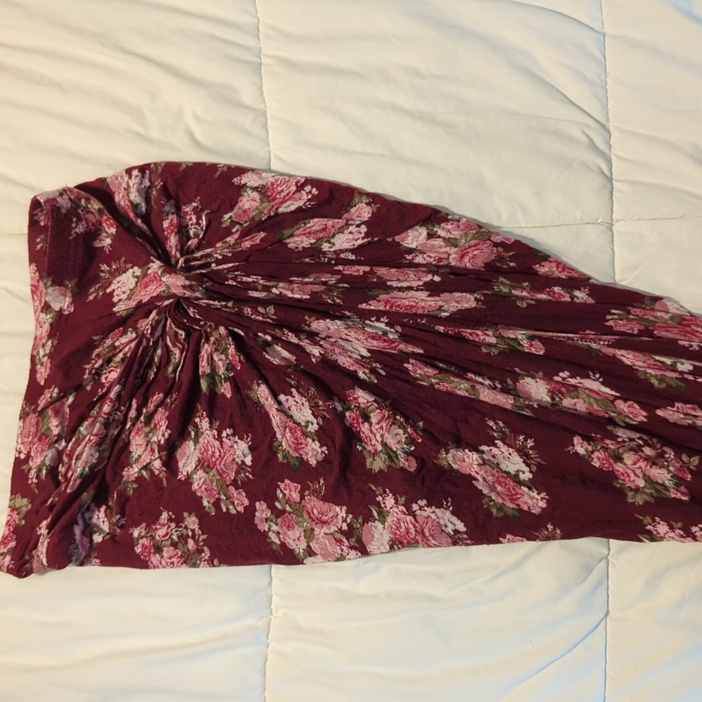 Floral High-Low Skirt